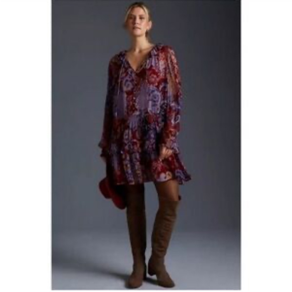 Anthropologie Maeve The Marais chiffon mini dress - Picture 5 of 14